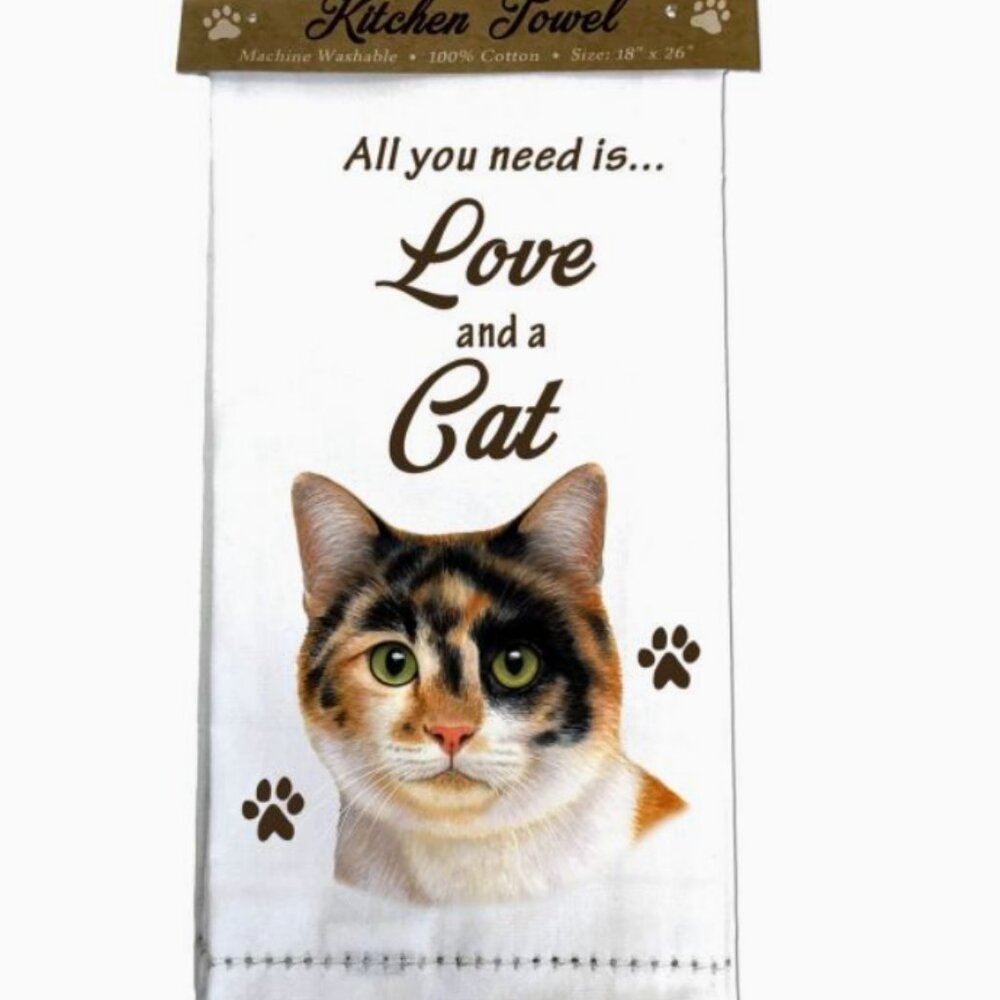 Calico cat Kitchen Towel ES Pets